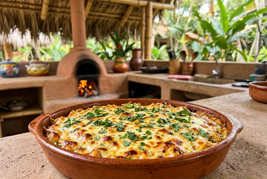 Arroz de Forno com Frango Desfiado