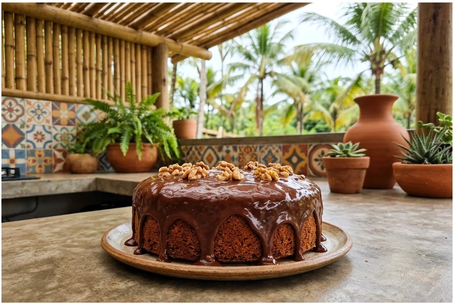 Bolo de Cenoura com Cobertura de Chocolate