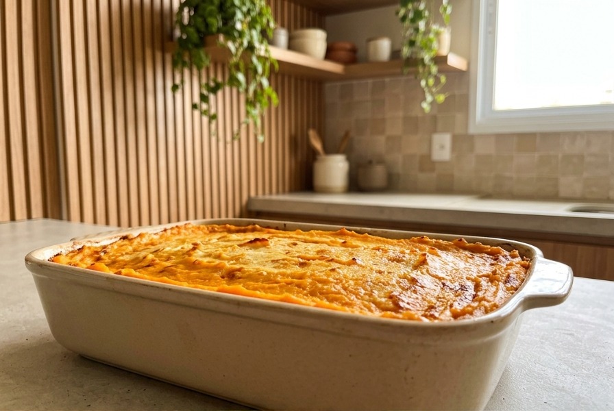 Escondidinho Fit de Batata-Doce com Frango