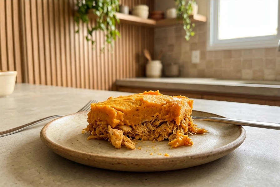 Escondidinho Fit de Batata-Doce com Frango